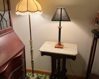 #5 Eastlake Marble Top Table 22x15x29 $175.00