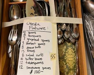 #55 Oneida Flatware Set $100.00