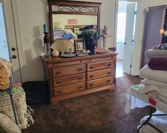 We have a table full of blankets.