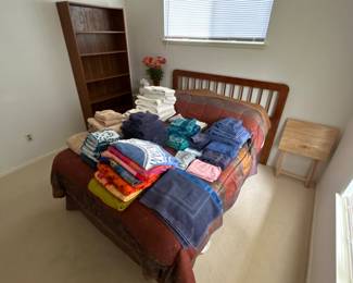 2 Queen Bed Frames, 2 Book Cases