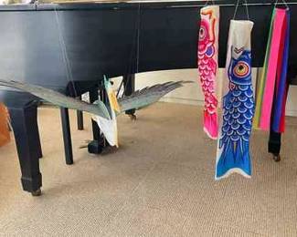 MPS079- Japanese Boys Day Flag & Wooden Pelican Ceiling Hanging