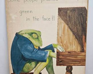 MPS107-Fancy Frog Practicing Piano Poster