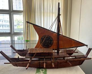 MPS005- Large Replica Polynesian Double Hull Vaka (Sailing Vessel)