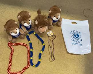 MPS071 Lion's Club Lion Plushies and Leis