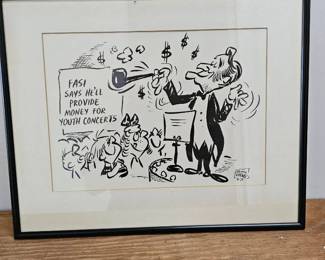 MPS105-Harry Lyons Signed Cartoon Print