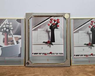 MPS109-Trio Of Saint Chateaux Galleries Prints Of Steinway & Sons Piano With Roses