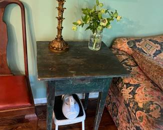 Antique Primitive Side Table with small drawer
