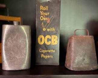 Vintage Cow Bell and Flask