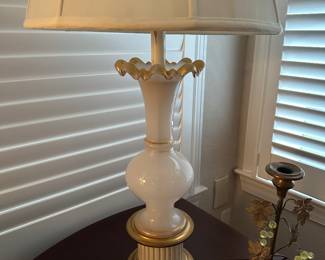One of a pair of Venetian glass lamps