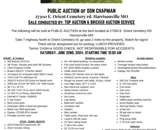 PUBLIC AUCTION of DON CHAPMAN June 22nd