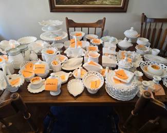 Largest collection of milk glass known to mankind!