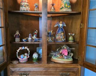 Jim Shore! *the homeowners are keeping the pink one top left and Easter basket