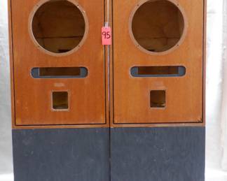 LOT OF 2 ALTEC LANSING 620A SPEAKER CABINETS ON RISER STANDS (63"HIX27"WX18.5"D)