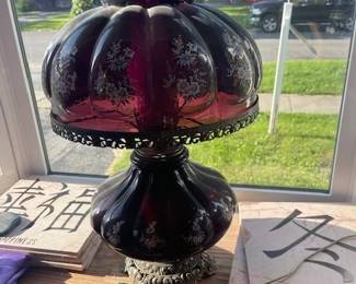 Vintage purple galss table lamp