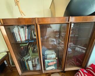 beautiful art deco hairpin leg 
book shelf, display case