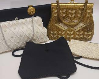 Vintage Ladies Evening Handbags, Clutch And Coin Purse