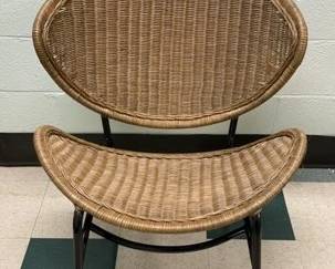 Vintage Wicker Clam Shell Chair