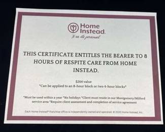 Home Instead Certificate