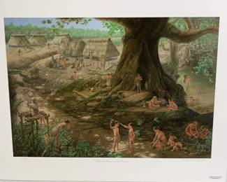 Mary Louise Holt Signed Print Village Of Mariemont17th Century