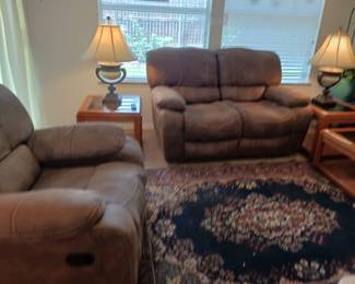 Den furniture , rug , lamps2 end tables and 1 coffee table
