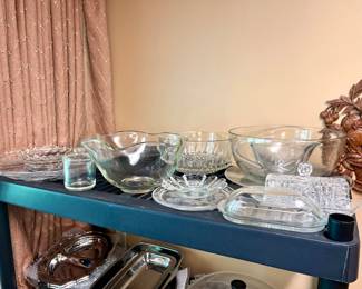 A variety of cut glass pieces