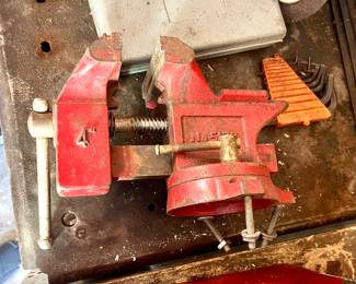 Vintage Red Bench Vise