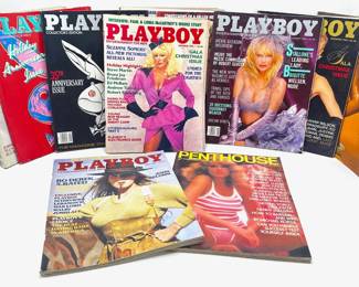 11 Vintage 1970s & 1980s Nudie Magazines: Mostly Playboy, 1 Oui & 1 Penthouse
Lot #: 25