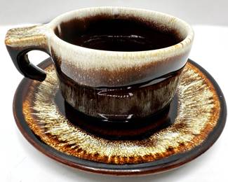 Vintage Brown Drip Glazed Pottery: 8 Mugs, 8 Saucers, Creamers, Sugar Bowls & Other Small Bowls
Lot #: 10
