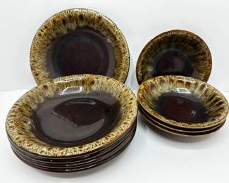Vintage Brown Drip Glazed Pottery Bowls: 6 Large & 6 Small
Lot #: 12

