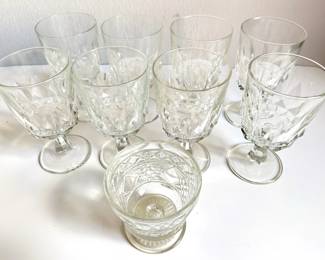 Set 8 Vintage Crystal Wine Glasses & 1 Smaller Glass
Lot #: 112

