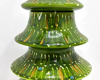 Vintage Italian Hand Painted Christmas Tree Candy Dish & 2 Candle Holders With Mini Ornaments
Lot #: 46