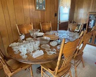 Victorian Style Oak Dining Table and Chairs