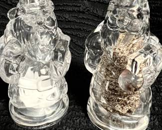 Glass Santa salt & pepper shakers