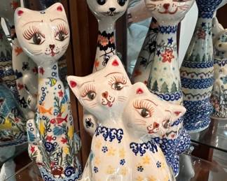Blue Rose Polish Pottery "Unikat" figurines