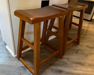 Wood counter stools (3 total)