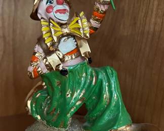 Painted clown on signed marble based