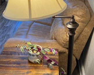 Swing arm pole lamp