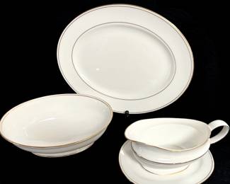 Lenox "Federal Gold" china (12 place settings plus serving items)
