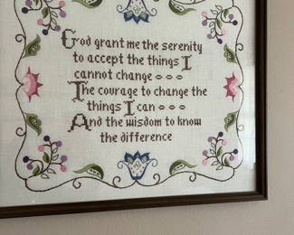 God Grant me the serenity needlepoint picture
