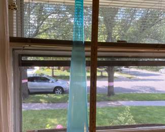 26 “ Teal hand blown vase Stunning