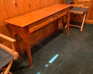 Director chairs and table with two drawers