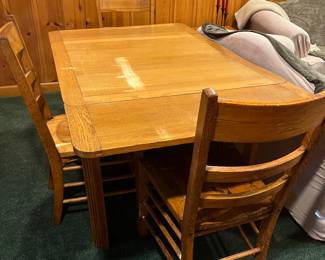 Table and four chairs