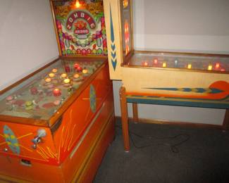 Vintage pre-war pinball machines- they both light up and work