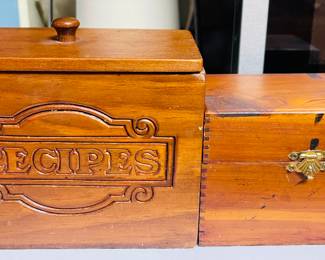 Vintage Wooden Recipe Boxes