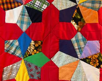 Vibtage Hand stitched Patchwork Quilt 