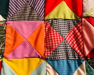 Colorful Hand Sewn  Quilt