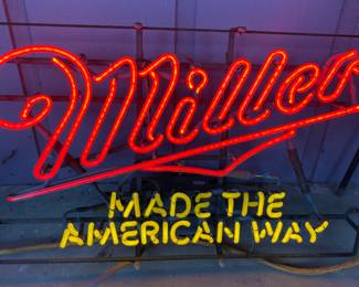 Vintage Neon "Miller Made the American Way" Beer Sign