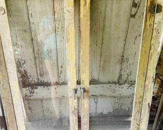 Pair of Vintage Glass Cabinet Doors