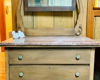 Antique Marble Top Chest 