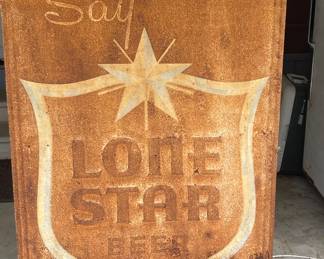 Super Cool!  😎  Vintage Lone Star Metal Beer Sign
